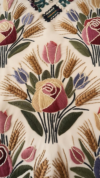 embroidered pattern on fabric